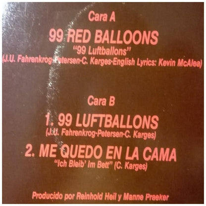 NENA - 99 RED BALLOONS/99 LUFTBALLONS | 12'' MAXI SINGLE USADO