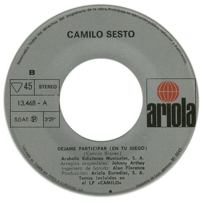 CAMILO SESTO - ¿QUIERES SER MI AMANTE?/DÉJAME PARTICIPAR (EN TU JUEGO) | 7" SINGLE USADO