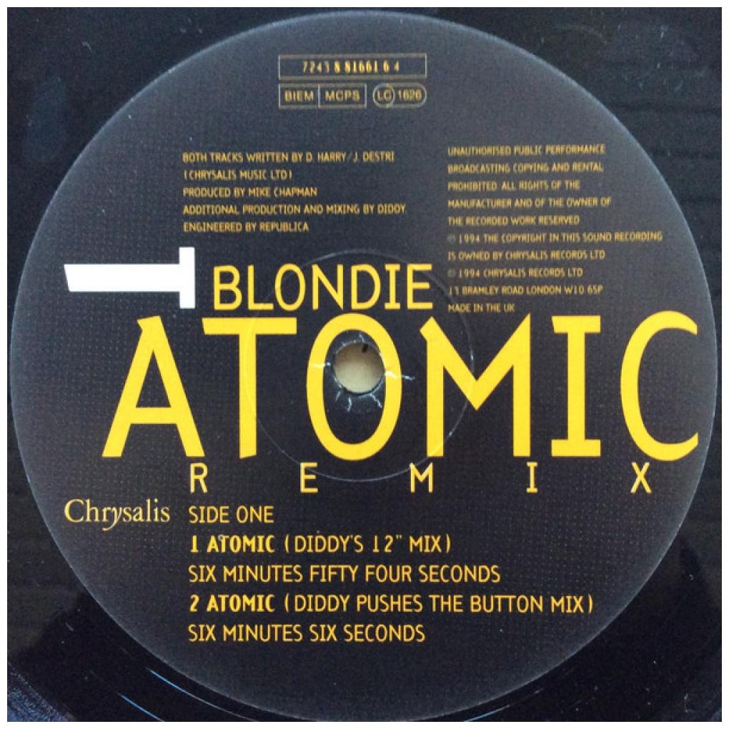 BLONDIE - ATOMIC (ORIGINAL VERSION + REMIXES) | 12'' MAXI SINGLE USADO