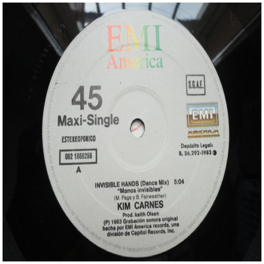 KIM CARNES - INVISIBLE HANDS | 12'' MAXI SINGLE USADO