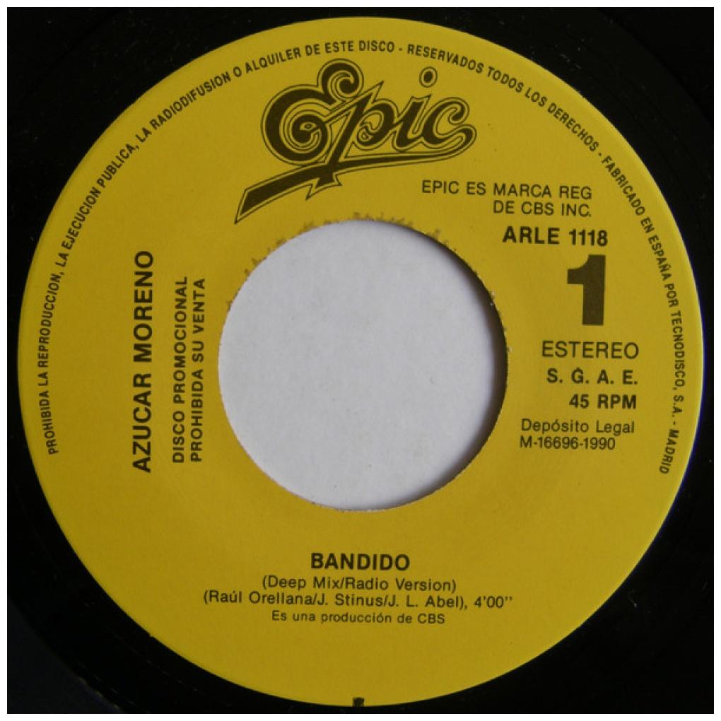 AZUCAR MORENO - BANDIDO (DEEP MIX) | 7" SINGLE USADO