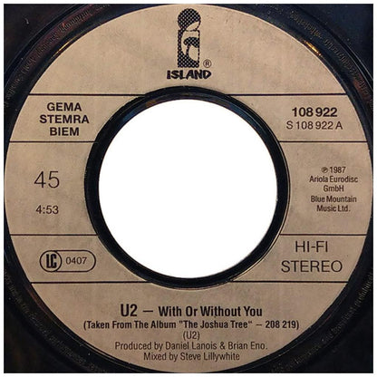U2 - WITH OR WITHOUT YOU | 7" SINGLE USADO