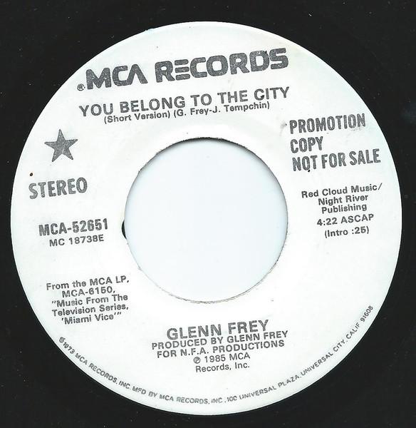 GLEN FREY - YOU BELONG TO THE CITY | 7" SINGLE VINILO USADO