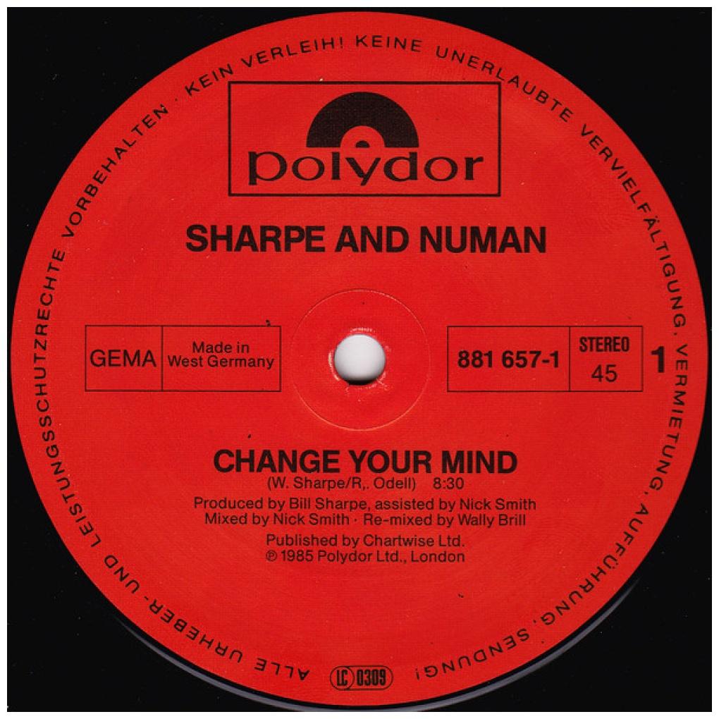 SHARPE AND NUMAN - CHANGE YOUR MIND | 12" MAXI SINGLE VINILO USADO