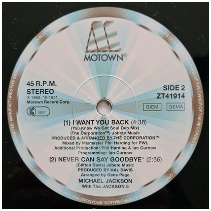MICHAEL JACKSON & JACKSON 5 - I WANT YOU BACK | 12'' MAXI SINGLE USADO