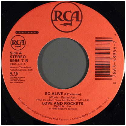 LOVE AND ROCKETS - SO ALIVE | 7" SINGLE USADO
