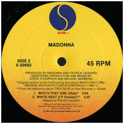 MADONNA - WHO'S THAT GIRL | 12'' MAXI SINGLE USADO