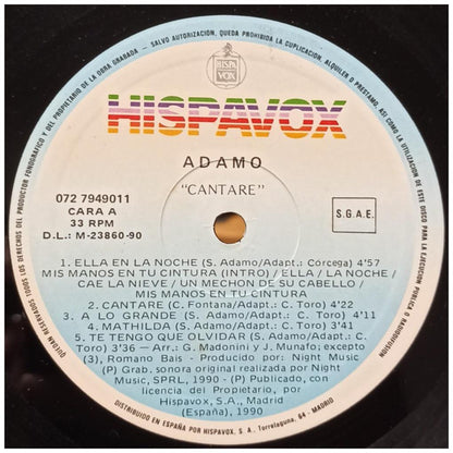 ADAMO - CANTARÉ: GRANDES EXITOS | VINILO USADO