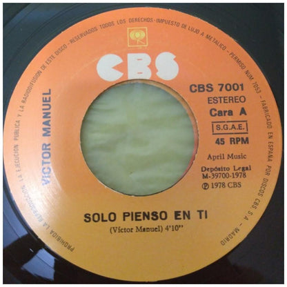 VICTOR MANUEL - SOLO PIENSO EN TI | 7" SINGLE USADO