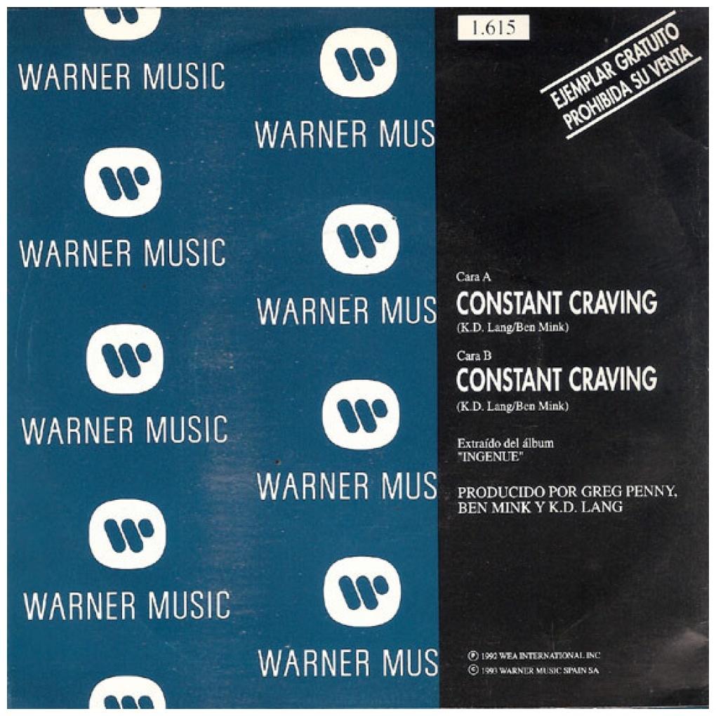 K.D. LANG - CONSTANT CRAVING | 7" SINGLE USADO