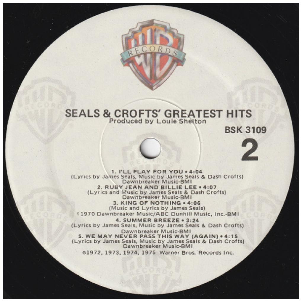 SEAL & CROFTS - GREATEST HITS | VINILO USADO