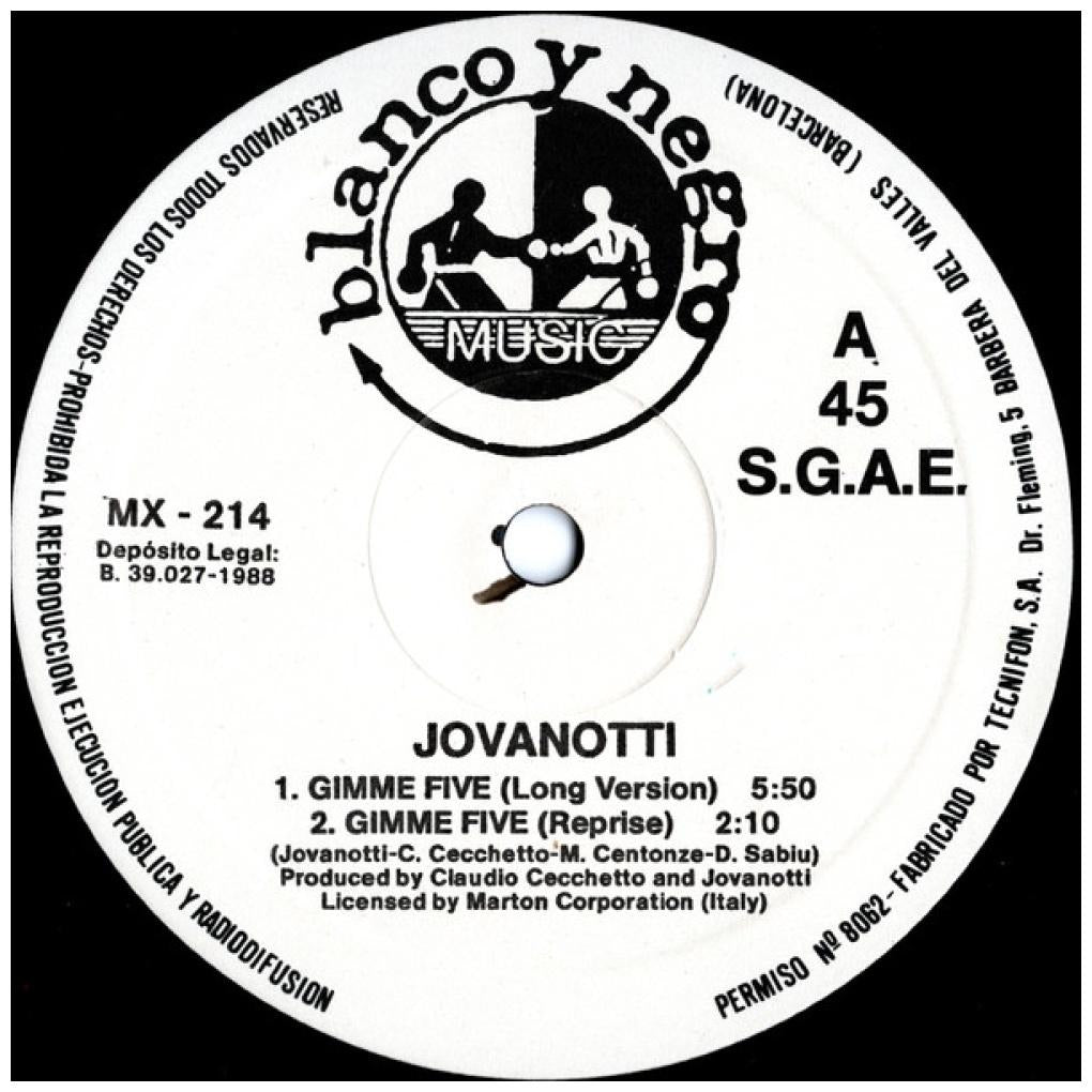 JOVANOTTI - GIMME FIVE | 12'' MAXI SINGLE USADO