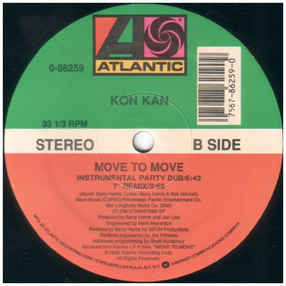 KON KAN - MOVE TO MOVE | 12'' MAXI SINGLE USADO