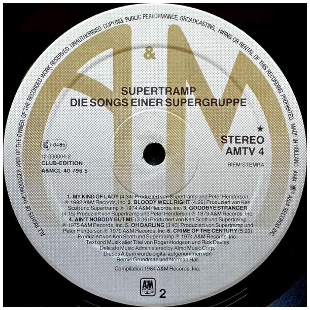 SUPERTRAMP - DIE SONGS EINER: THE BEST OF | VINILO USADO