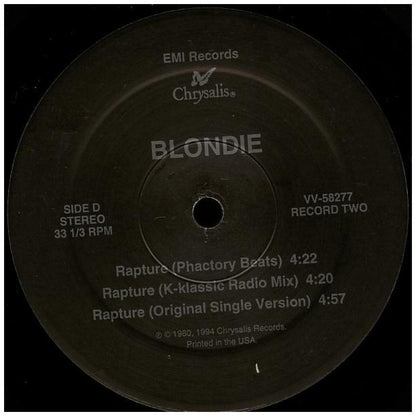 BLONDIE - RAPTURE (ORIGINAL + 90'S REMIXES) (2LP) | 12'' MAXI SINGLE USADO