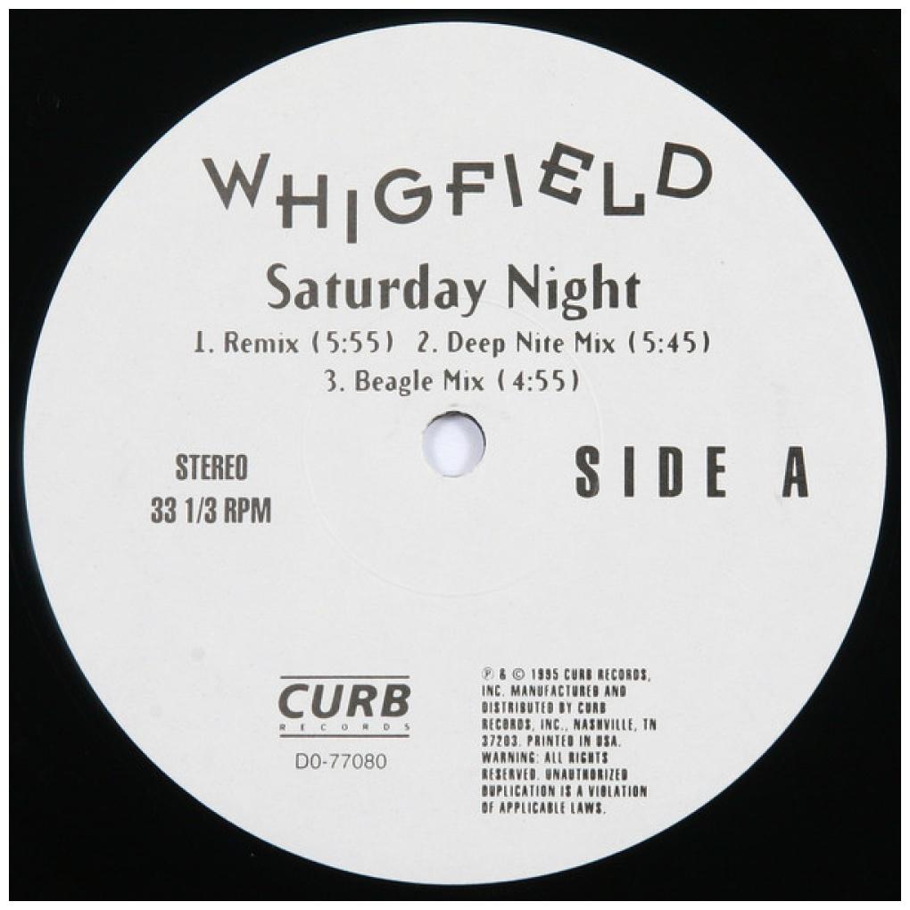 WHIGFIELD - SATURDAY NIGHT | 12'' MAXI SINGLE USADO