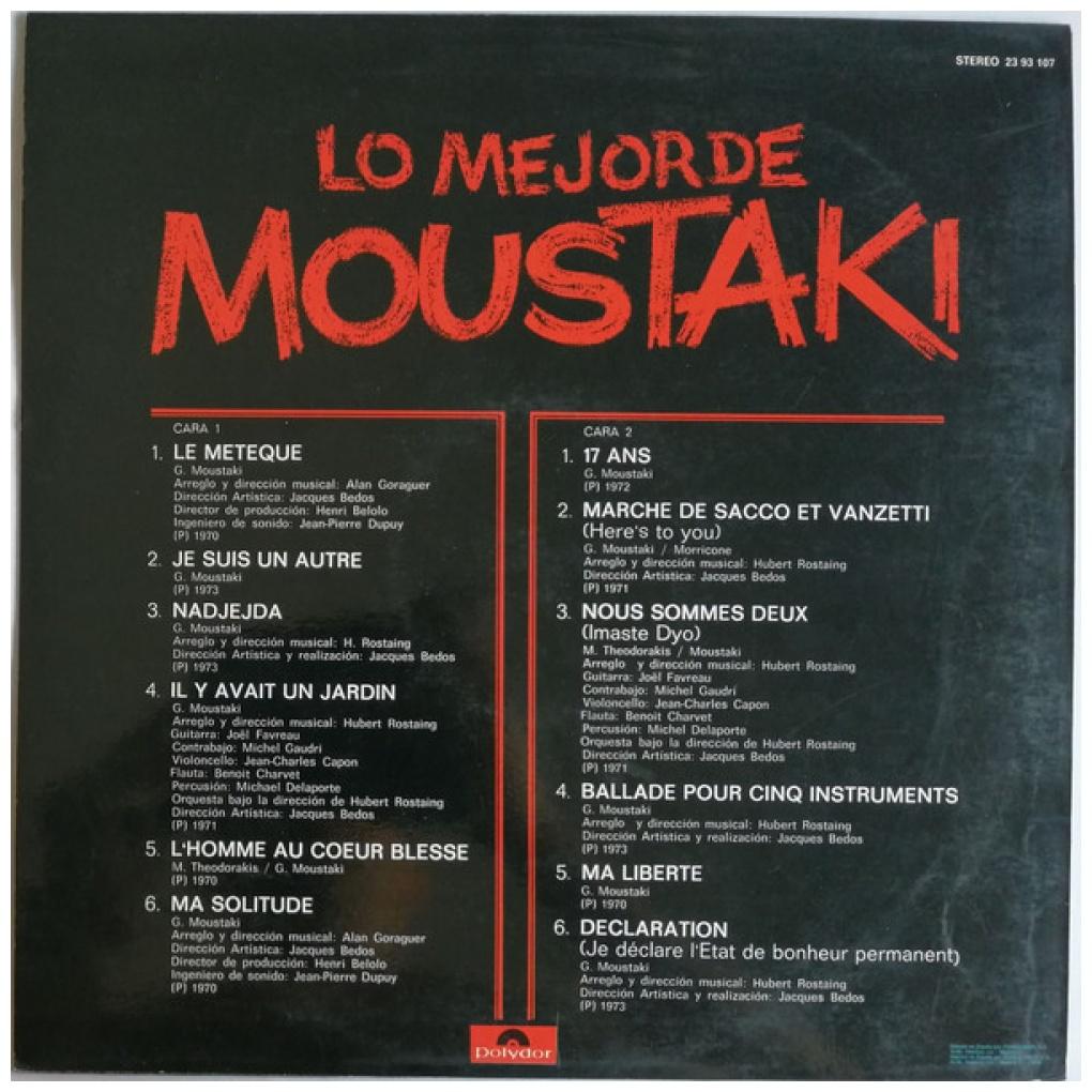 MOUSTAKI - LO MEJOR | VINILO USADO