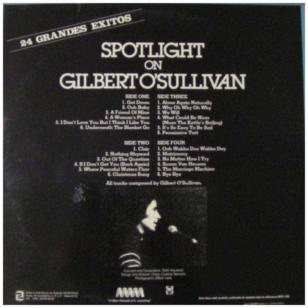 GILBERT O'SULLIVAN - SPOTLIGHT ON: 24 GRANDES EXITOS (2LP) | VINILO USADO
