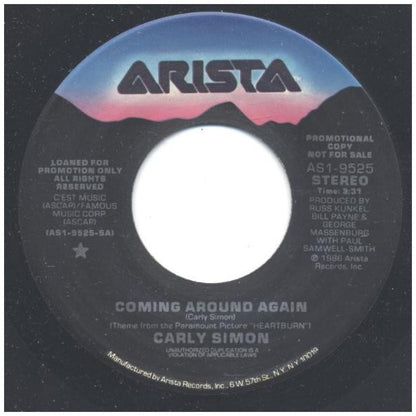 CARLY SIMON - COMING AROUND AGAIN | 7" USADO