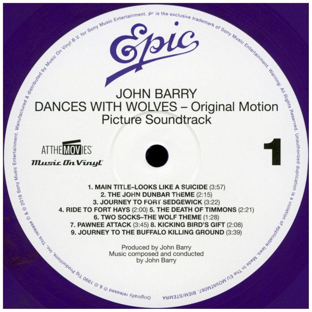 DANCE WITH THE WOLVES - SOUNDTRACK | VINILO