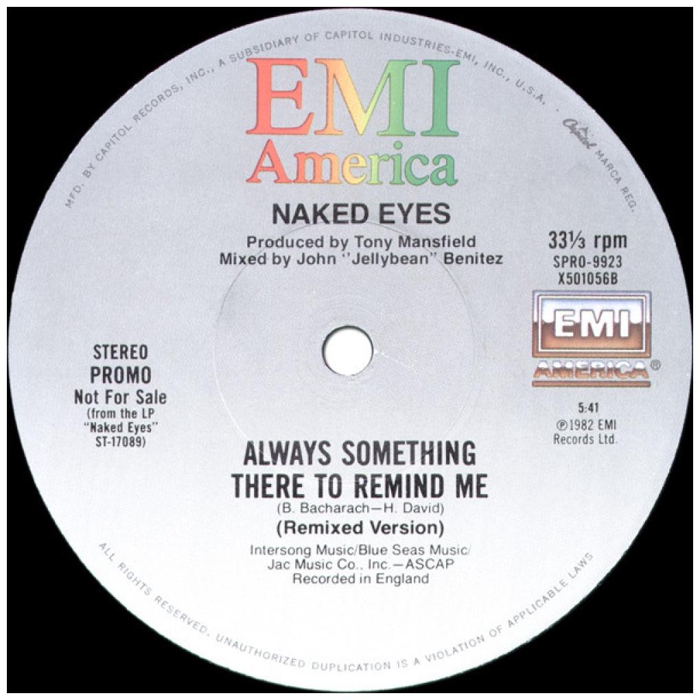 NAKED EYES - ALWAYS SOMETHING THERE TO REMIND ME (REMIXED VERSION) (PROMO COPY) | 12'' MAXI SINGLE USADO