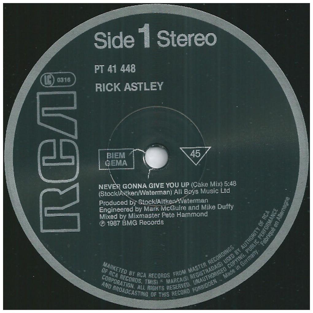RICK ASTLEY - NEVER GONNA GIVE YOU UP | 12'' MAXI SINGLE USADO