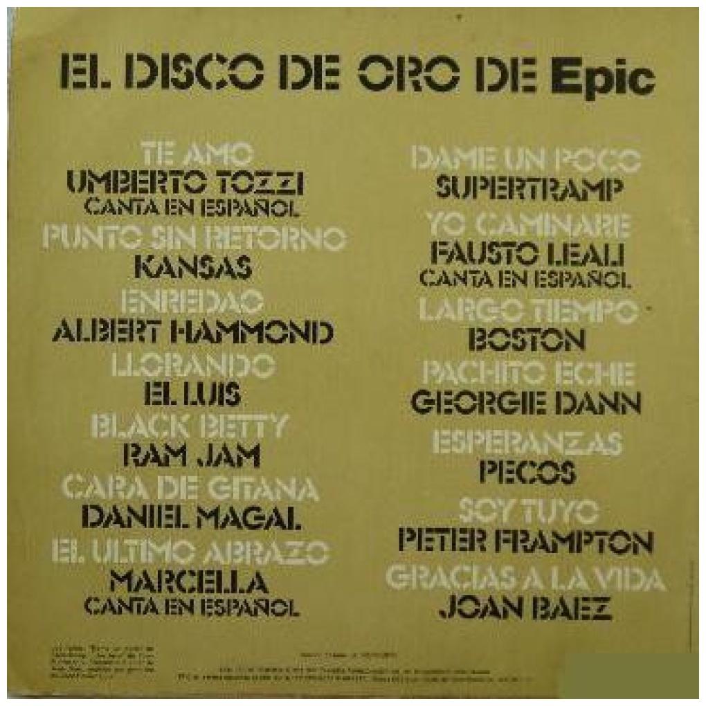 EL DISCO DE ORO DE EPIC - VARIOS ARTISTAS VOL.1 | VINILO USADO