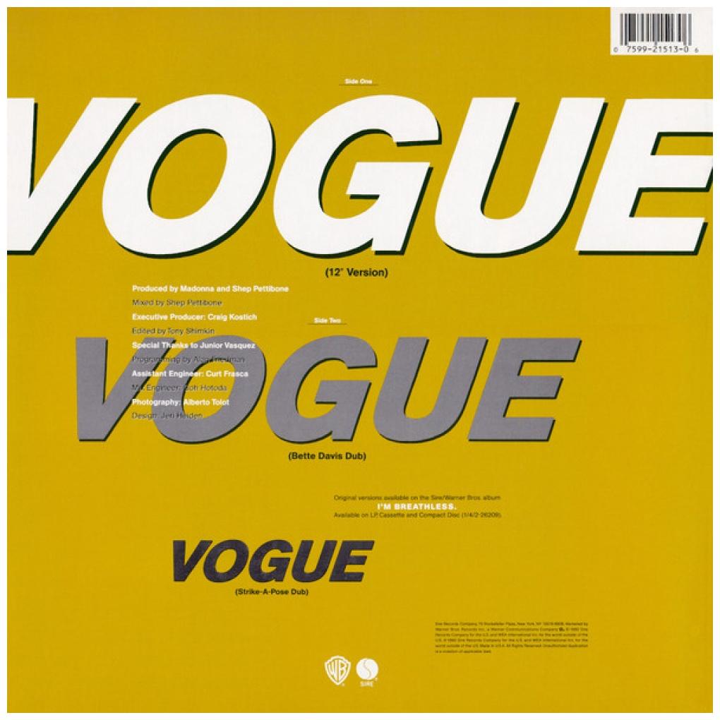 MADONNA - VOGUE | 12" MAXI SINGLE VINILO USADO