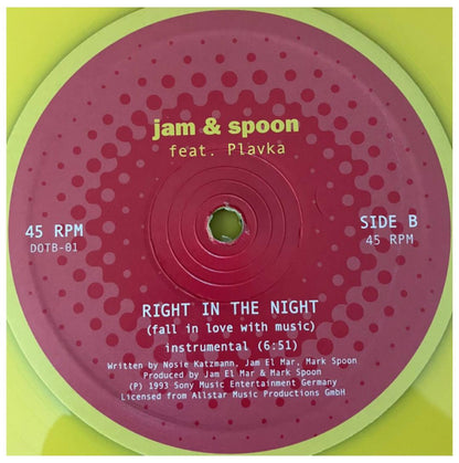 JAM & SPOON - RIGHT IN THE NIGHT (YELLOW VINYL) | 12" MAXI SINGLE VINILO