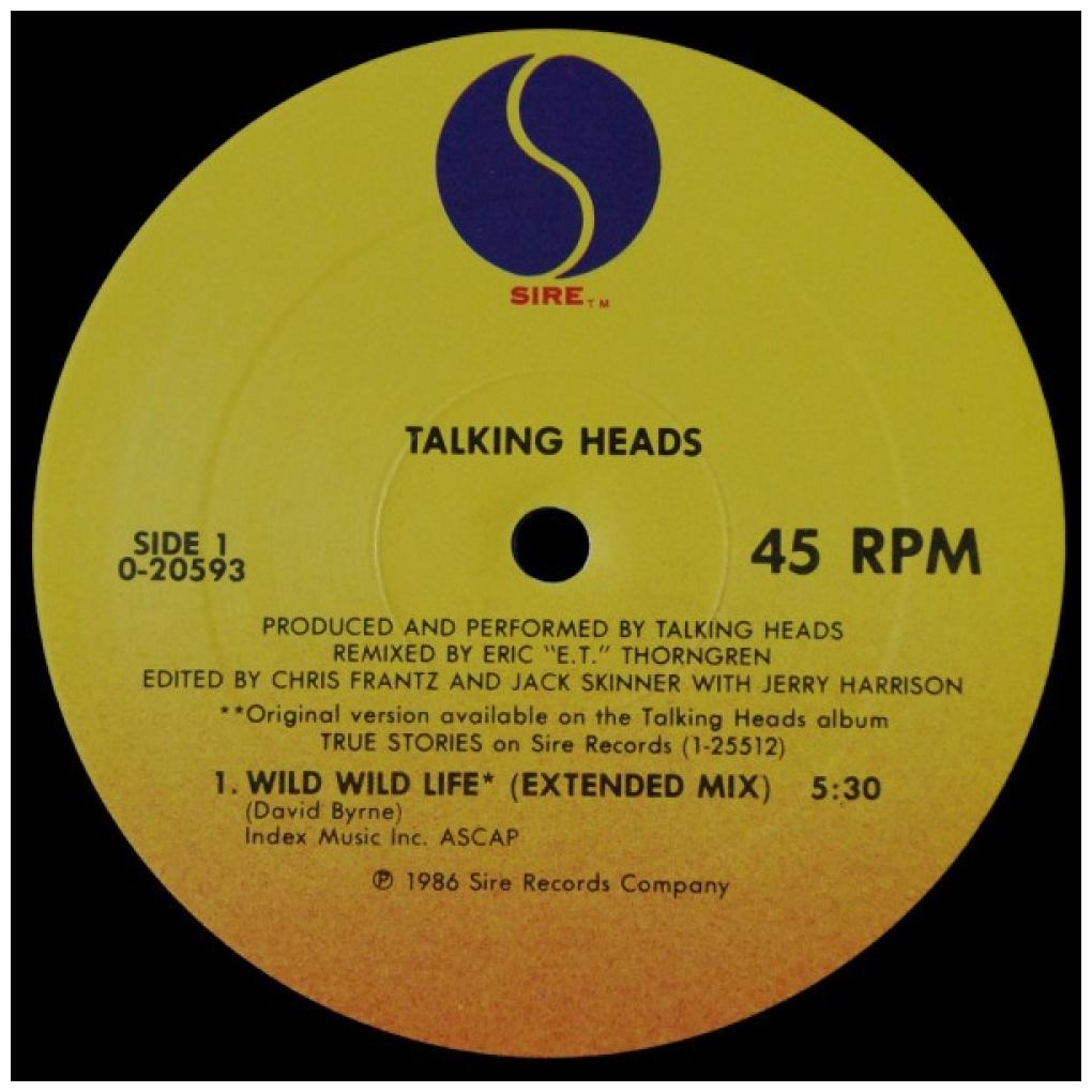 TALKING HEADS - WILD WILD LIFE (PROMO COPY) | 12'' MAXI SINGLE USADO