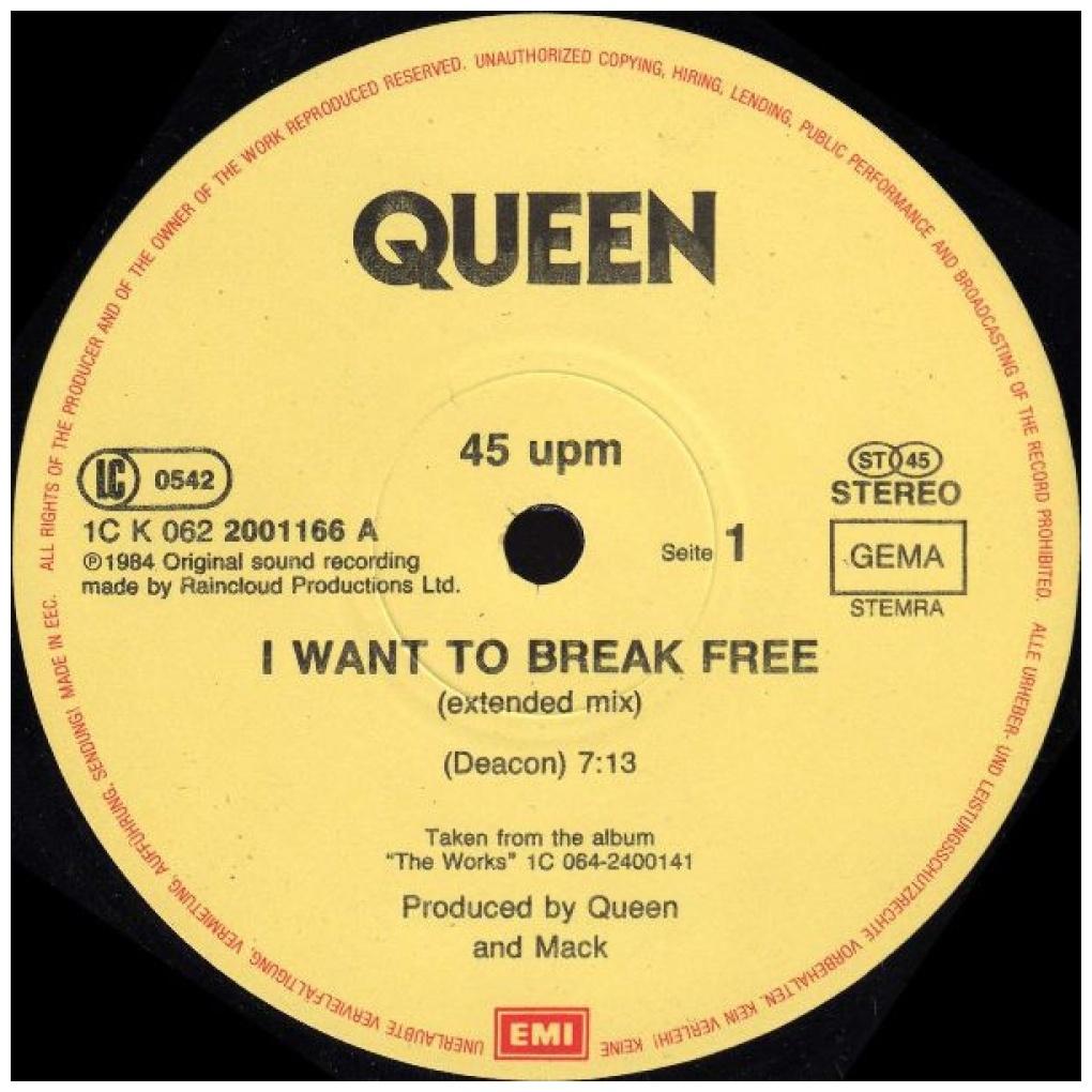 QUEEN - I WANT TO BREAK FREE EXTENDED MIX | 12'' MAXI SINGLE USADO