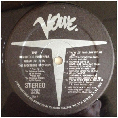 RIGHTEOUS BROTHERS - GREATEST HITS | VINILO USADO