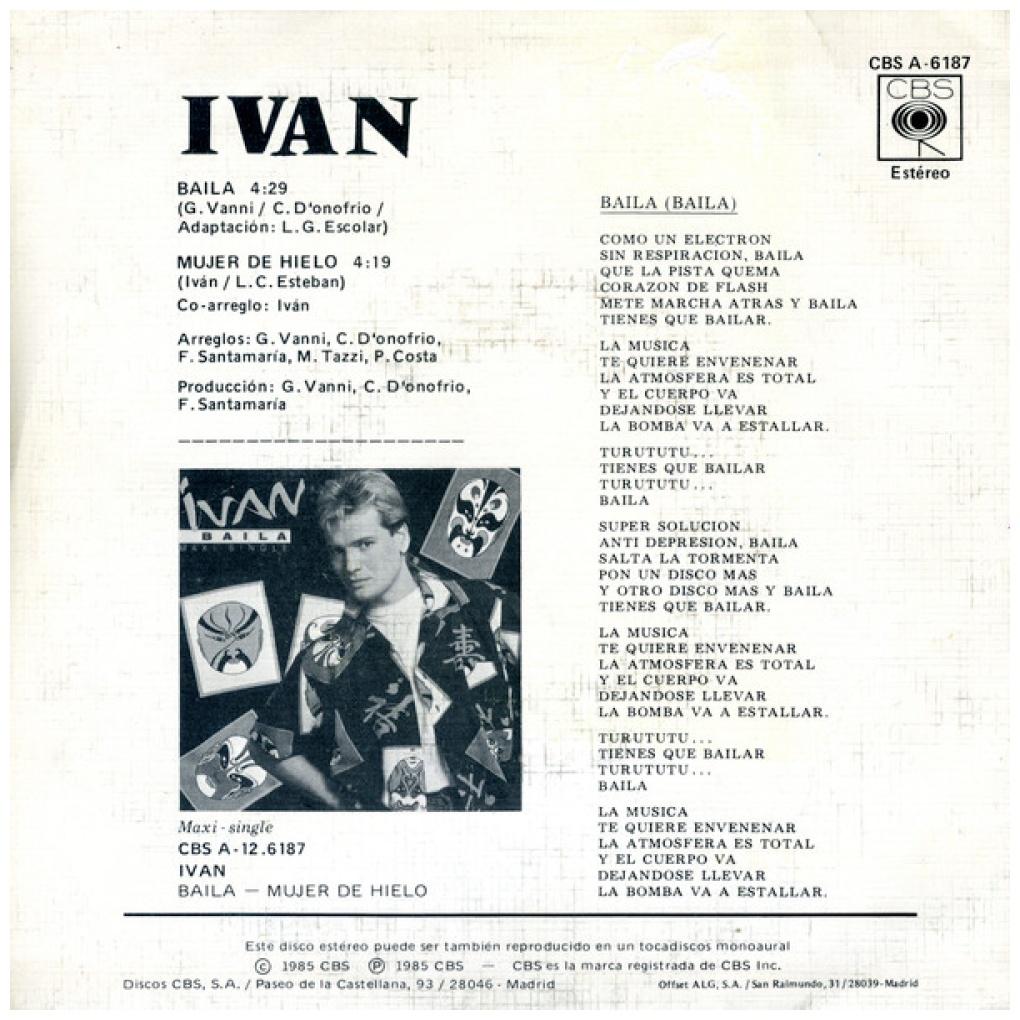 IVAN - BAILA | 7" SINGLE USADO