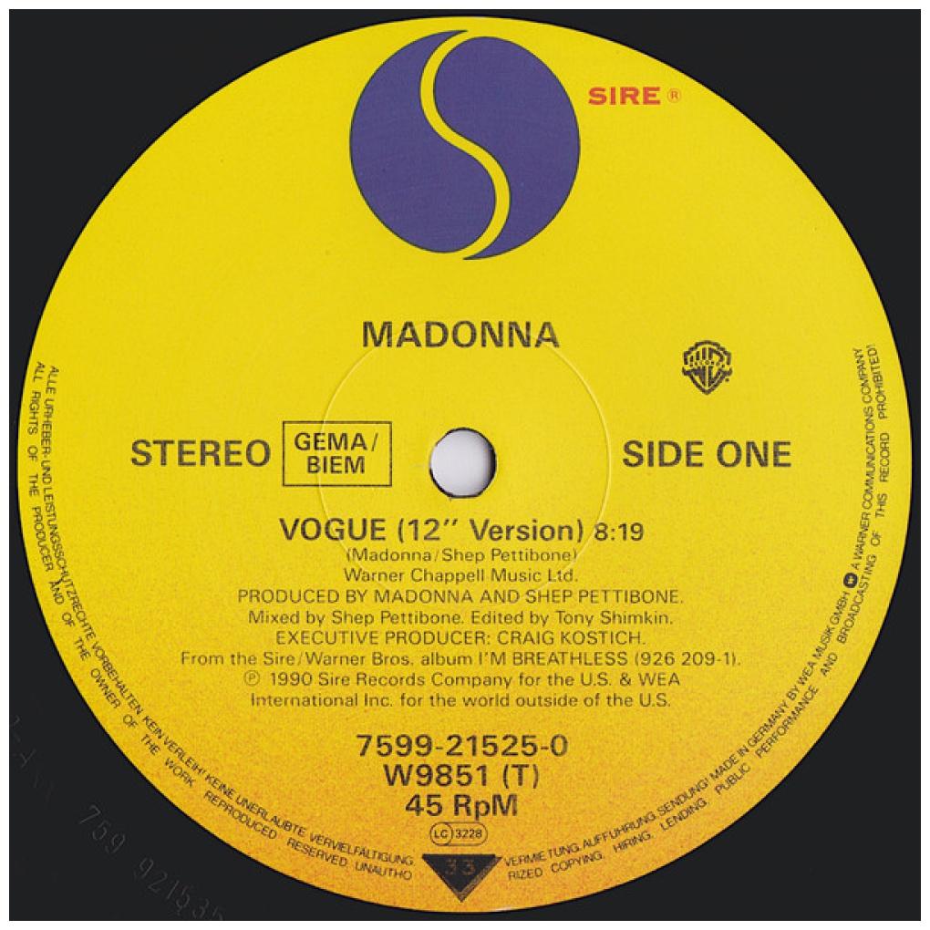 MADONNA - VOGUE | 12'' MAXI SINGLE USADO