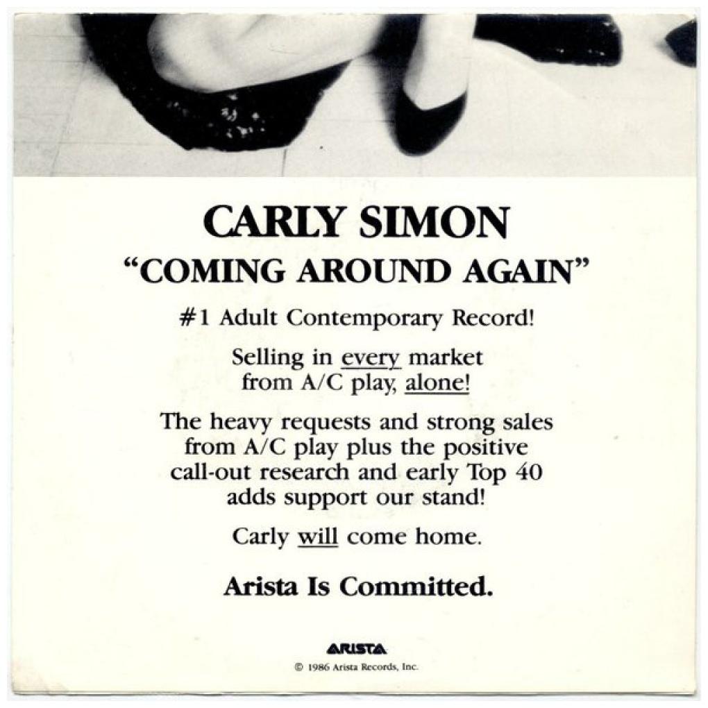 CARLY SIMON - COMING AROUND AGAIN | 7" USADO