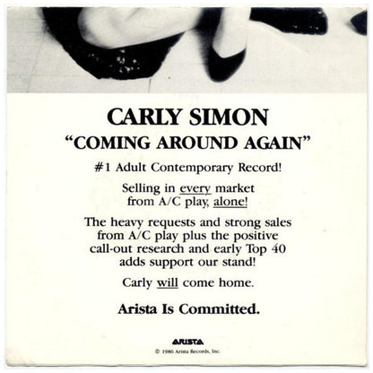 CARLY SIMON - COMING AROUND AGAIN | 7" USADO