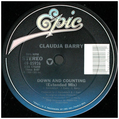 CLAUDJA BARRY - DOWN AND COUNTING | 12" MAXI SINGLE VINILO USADO