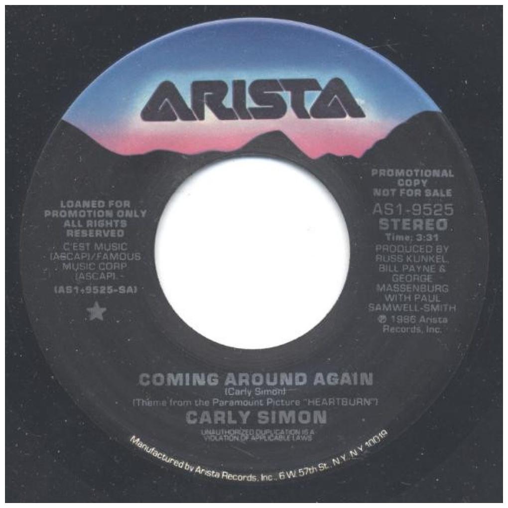 CARLY SIMON - COMING AROUND AGAIN | 7" USADO