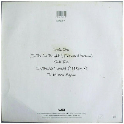 PHIL COLLINS - IN THE AIR TONIGHT (EXTENDED + '88 REMIX) | 12'' MAXI SINGLE USADO