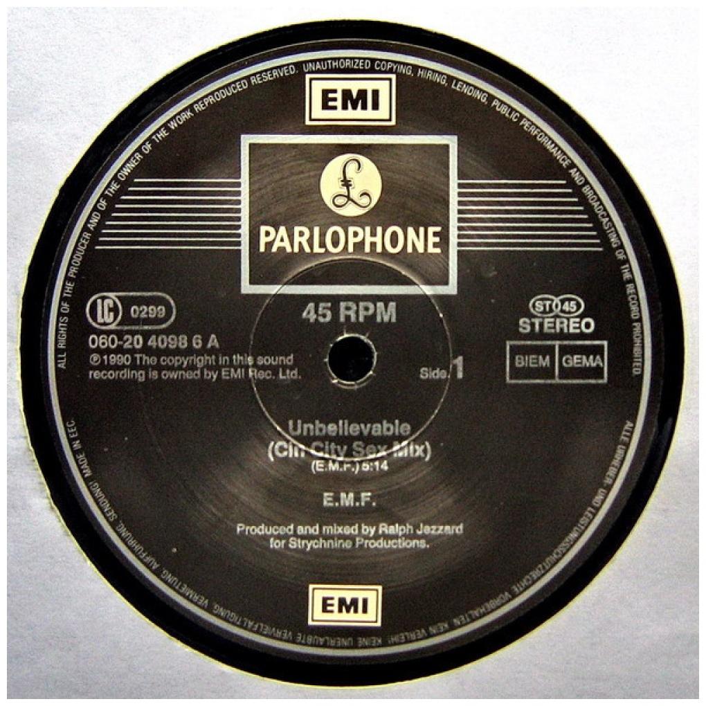 EMF - UNBELIEVABLE | 12'' MAXI SINGLE USADO