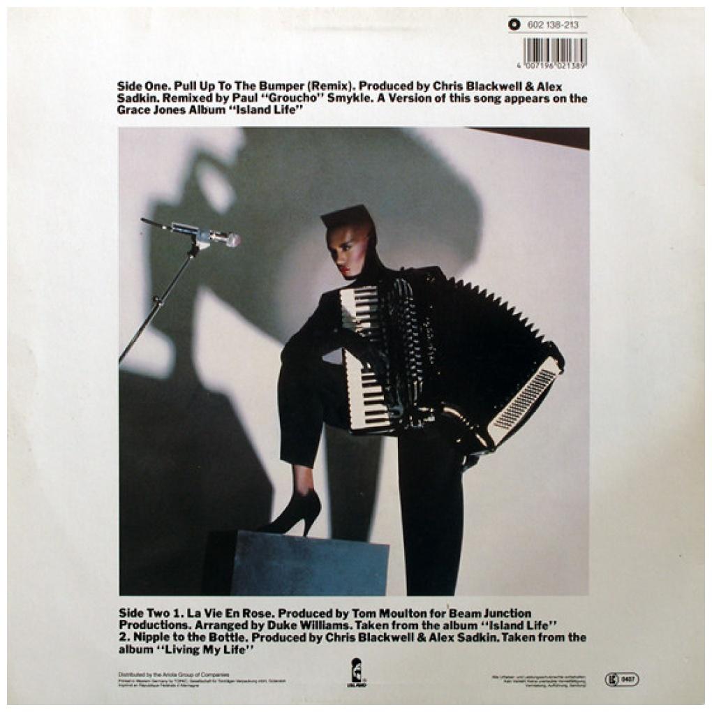 GRACE JONES - PULL UP TO THE BUMPER | 12'' MAXI SINGLE USADO