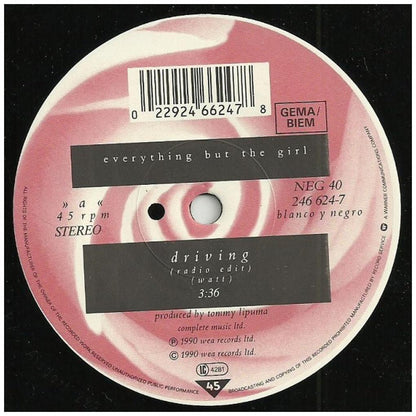 EVERYTHING BUT THE GIRL - DRIVING | 7" SINGLE USADO