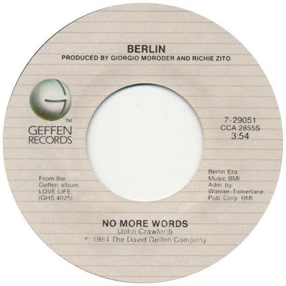 BERLIN / MADONNA - NO MORE WORDS / CRAZY FOR YOU | 7" SINGLE USADO