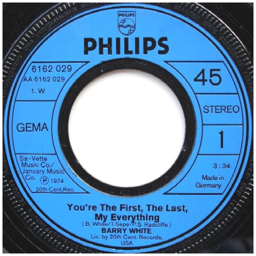 BARRY WHITE - YOU'RE THE FIRST, THE LAST, MY EVERYTHING | 7" SINGLE USADO