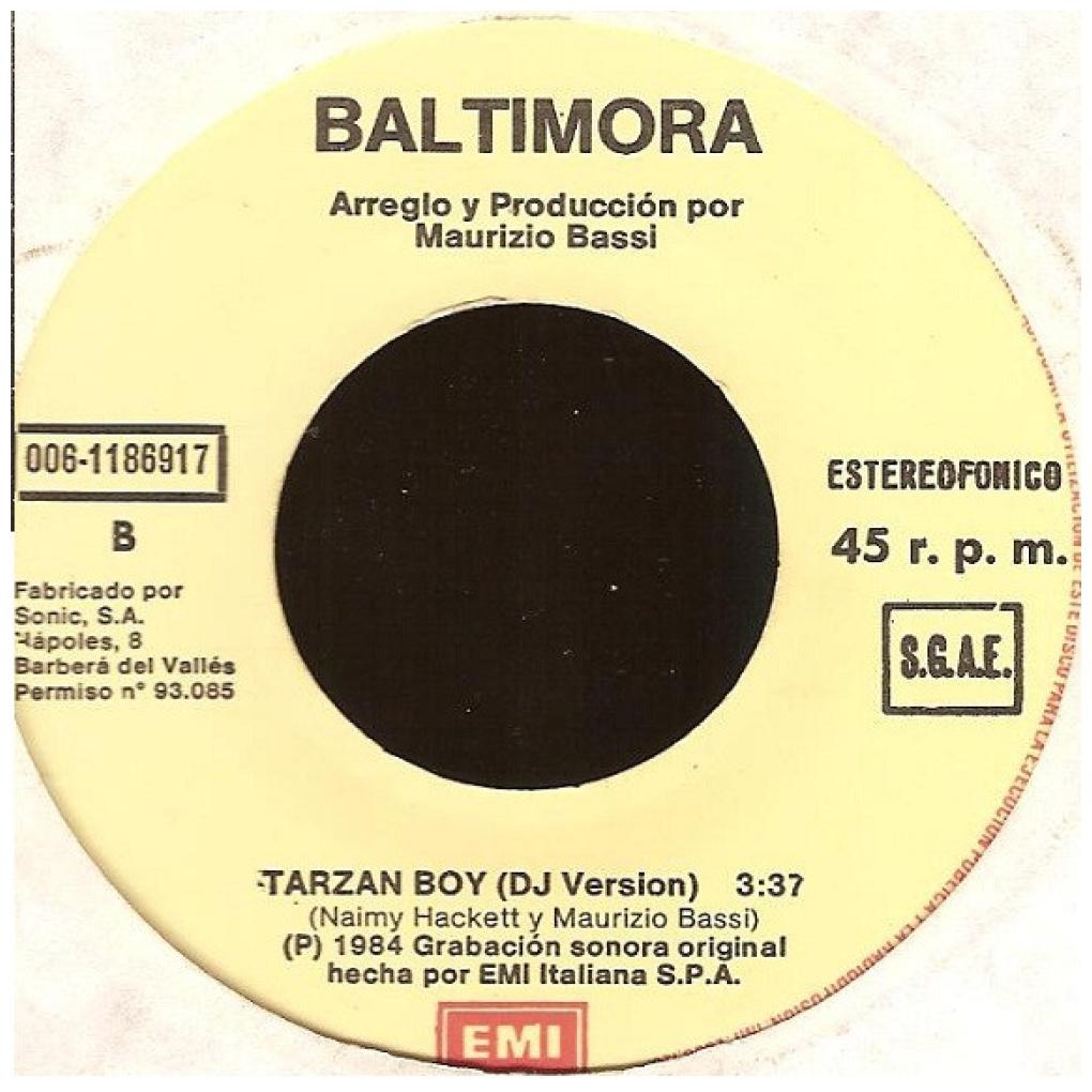 BALTIMORA - TARZAN BOY | 7" SINGLE USADO