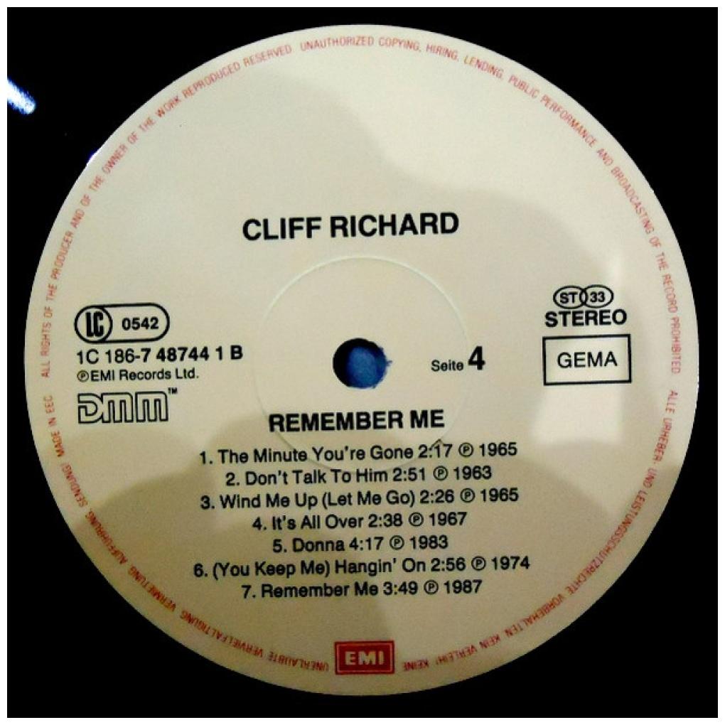 CLIFF RICHARD - REMEMBER ME: CLIFF'S GREATEEST HITS (2LP) | VINILO USADO