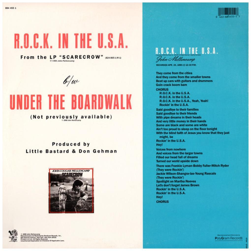JOHN COUGAR MELLENCAMP - ROCK IN THE USA | 12'' MAXI SINGLE USADO