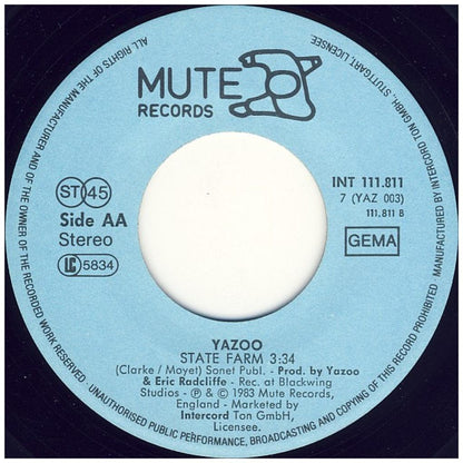 YAZOO - NOBODY'S DIARY | 7" SINGLE USADO
