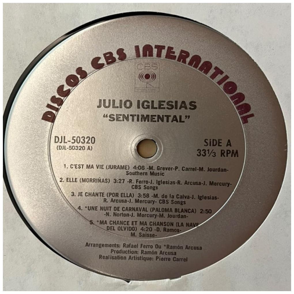 JULIO IGLESIAS - SENTIMENTAL (EN FRANCES) | VINILO USADO