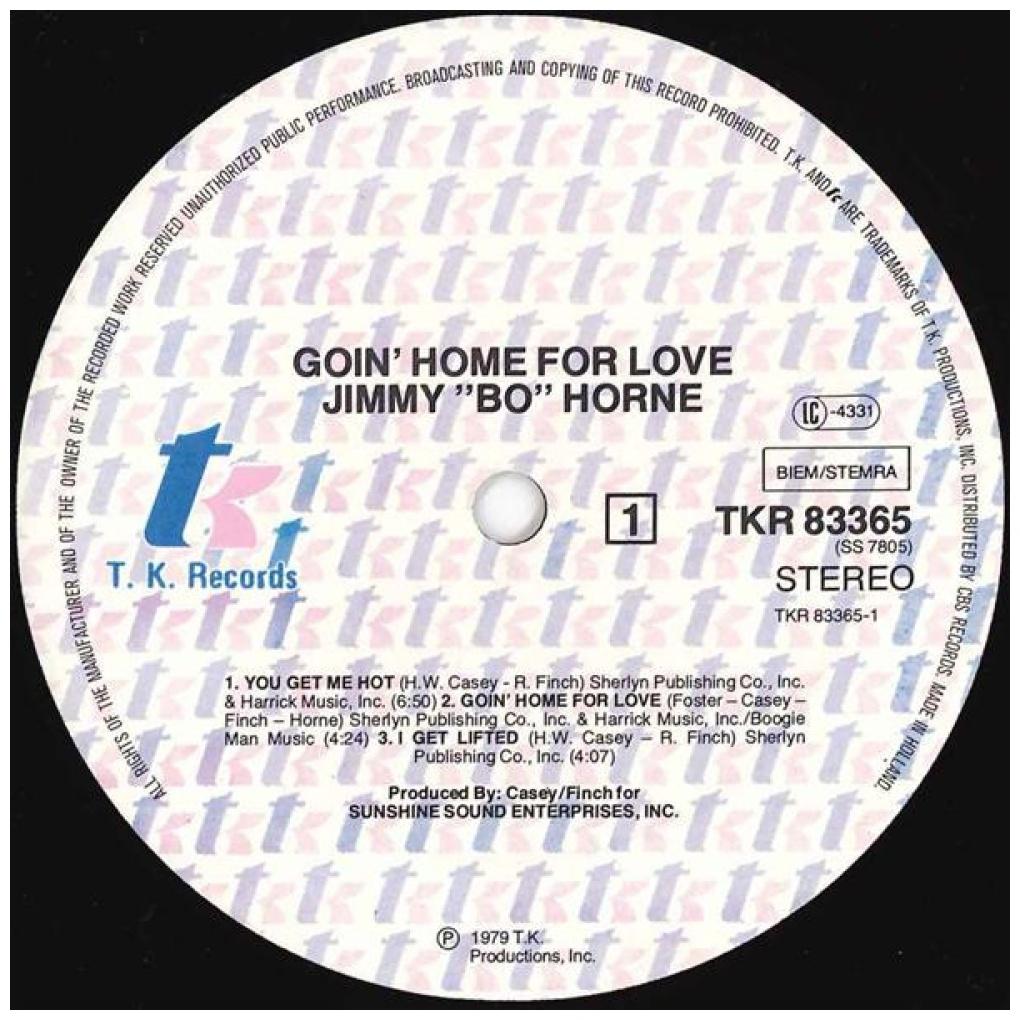 JIMMY "BO" HORNE ‎ - GOIN' HOME FOR LOVE | VINILO USADO